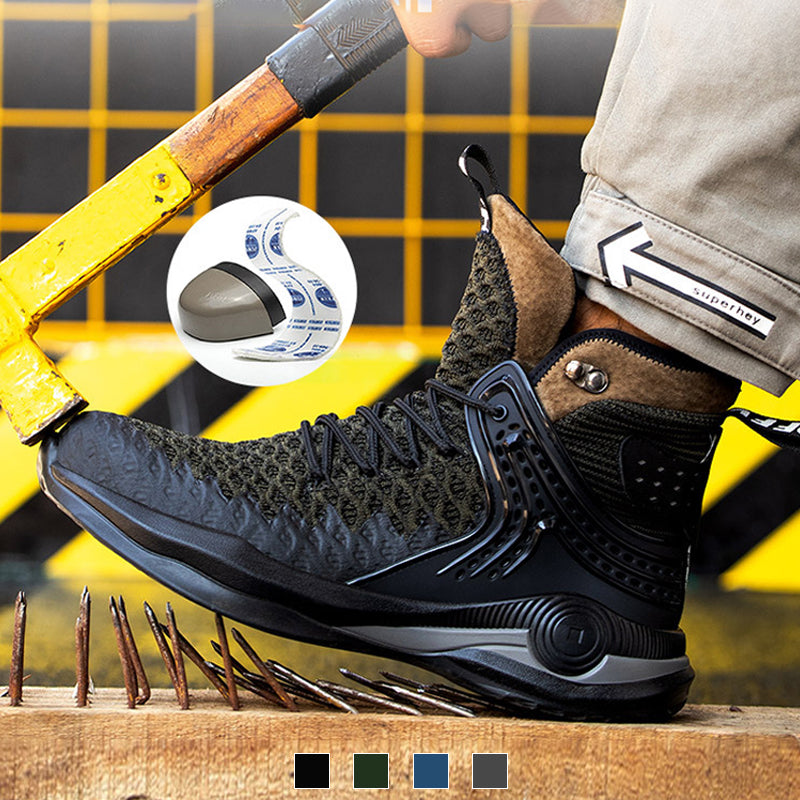 Men's Large Size Breathable High-top Safety Shoes