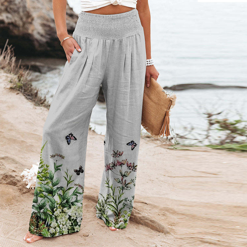 Printed High Waist  Wide Leg Pants