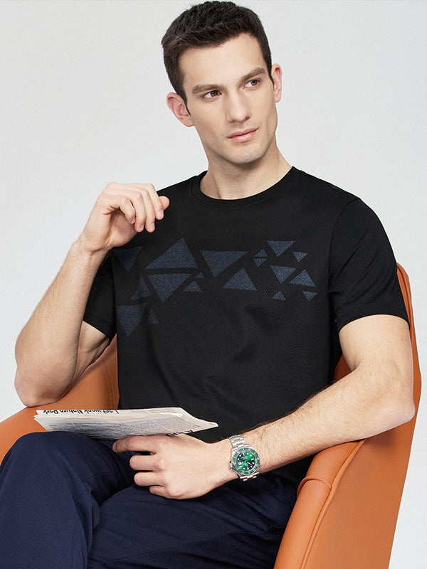 Round Neck Printed Short Sleeve T-Shirt