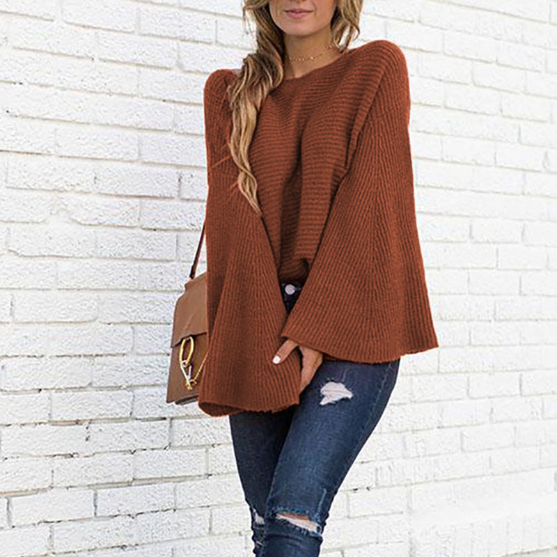 Flared Sleeve Knit Sweater