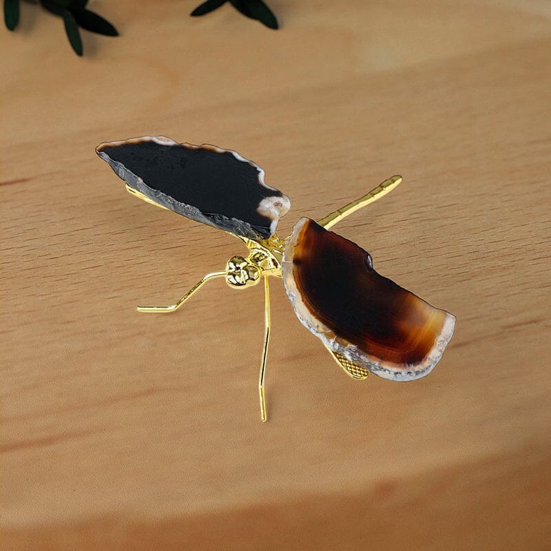 Natural Agate Slice Dragonfly