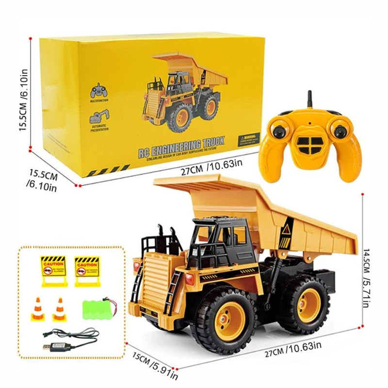 2.4Gh 6 Channel RC Dump Truck Excavator Toy