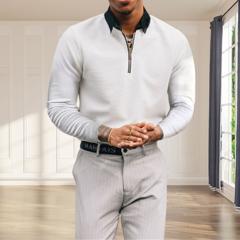 Solid Color Lapel Polo Men's T-Shirt