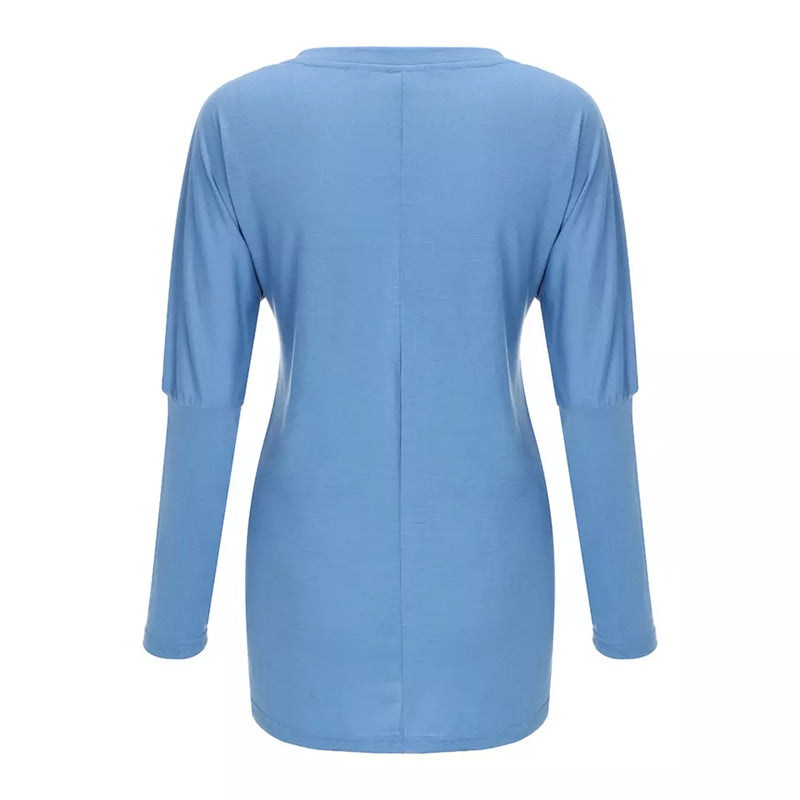 Women's Round Neck Printing Long-sleeved Top Sweater