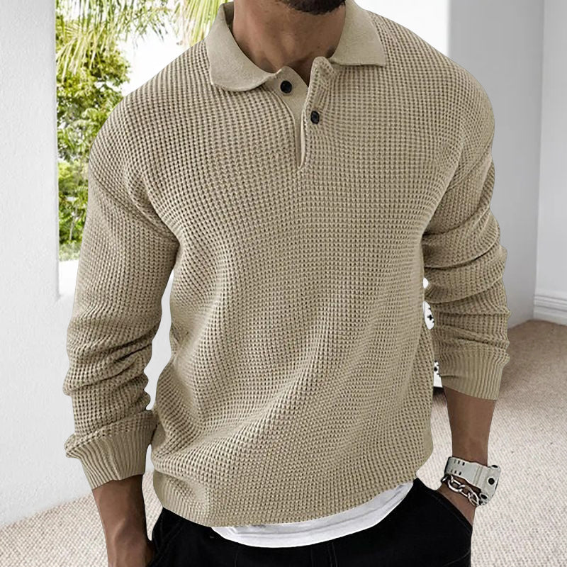 Waffle Lapel Sweater