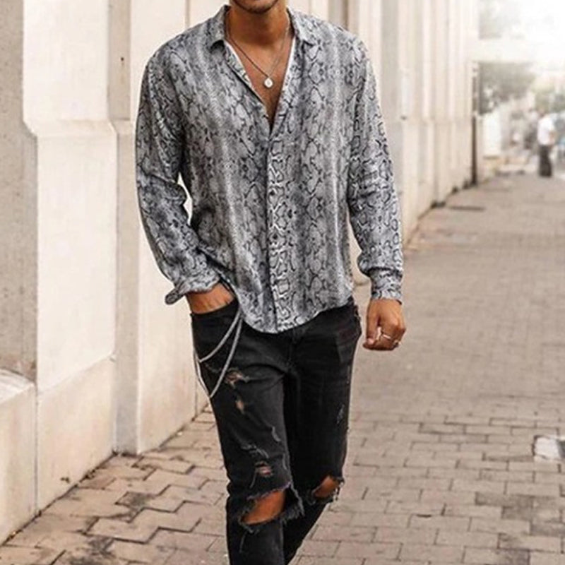 Snake Print Casual Shirt