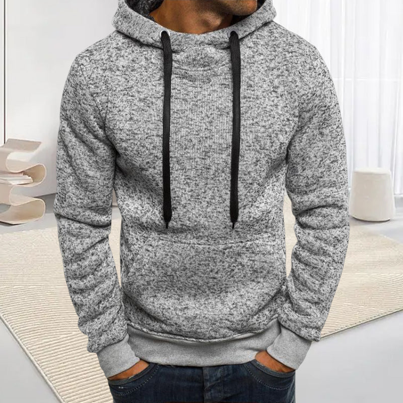 Men's Fleece Hooded Pullover Slim Sweater