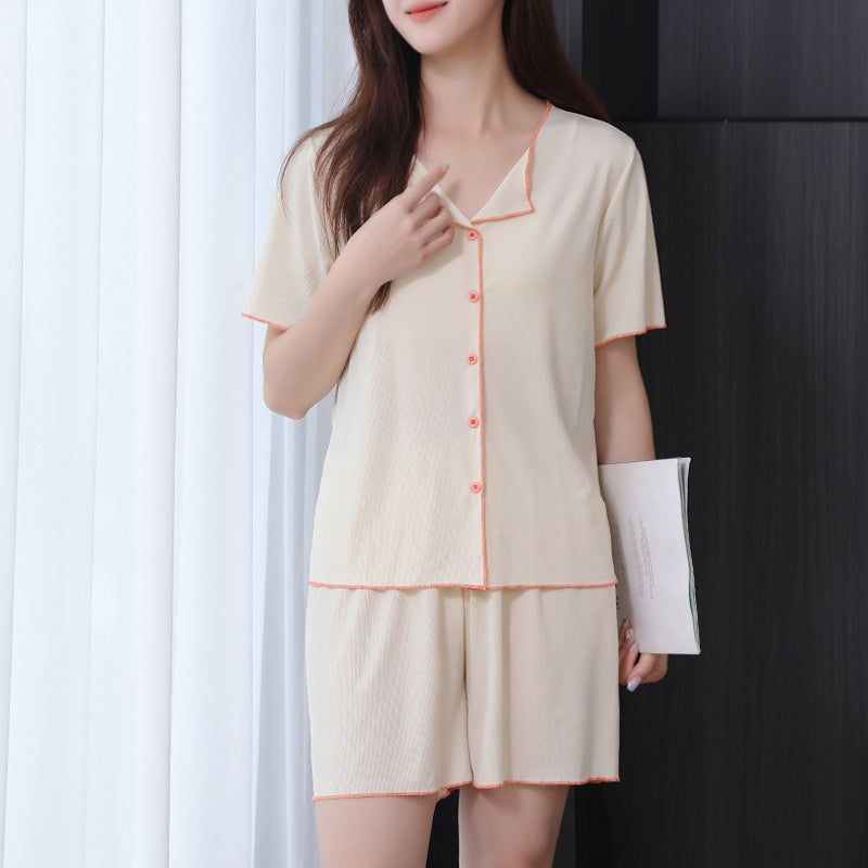 Ice Silk Square Neck Simple Two-piece Set