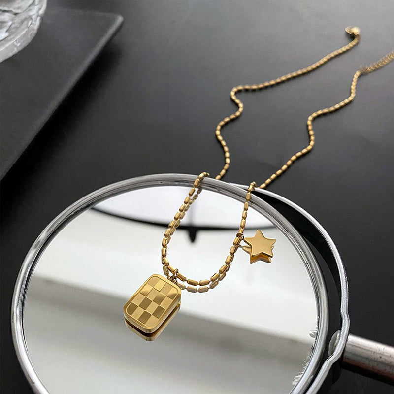 Checkerboard Shape Necklace