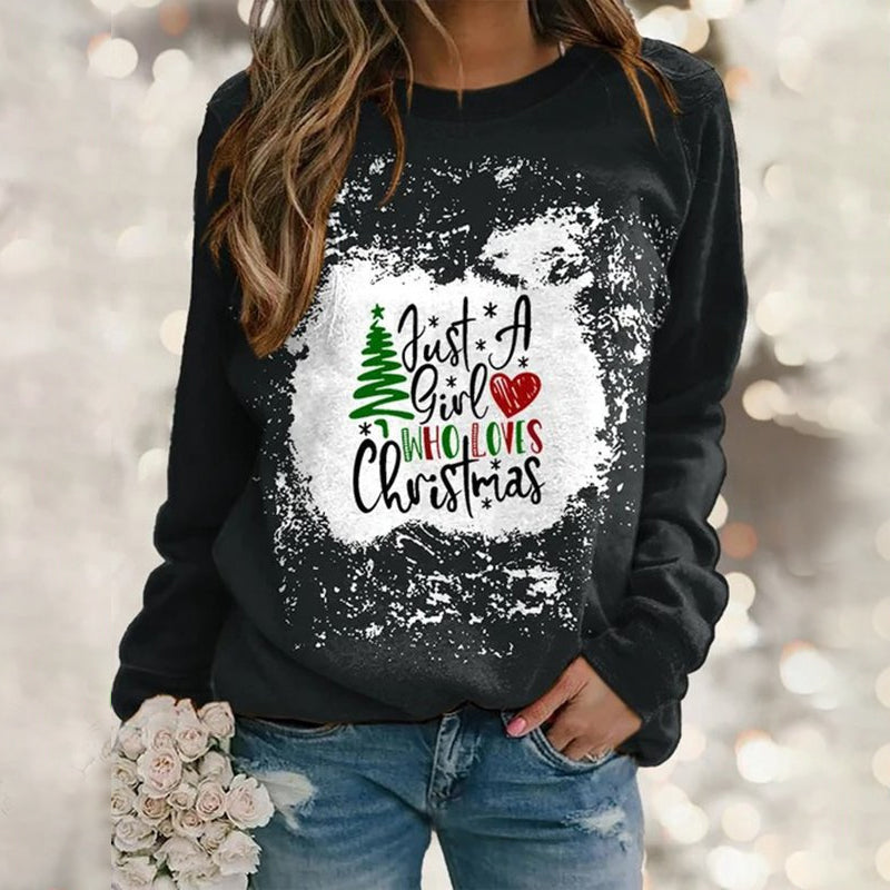 Christmas Motif Print Long-sleeved T-shirt