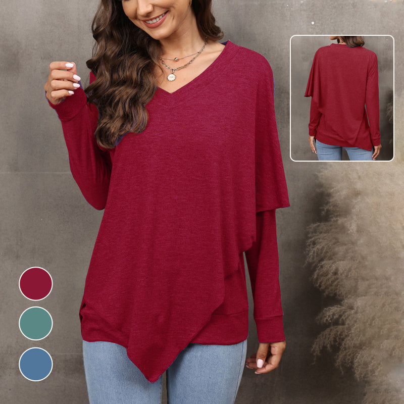 V-Neck Irregular T-Shirt