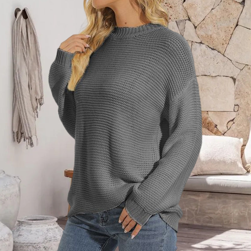 Solid Color Stylish Pullover Sweater