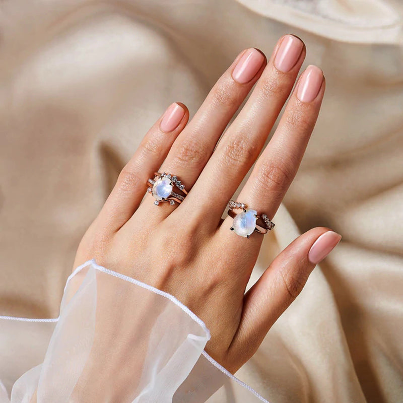 Layered Moonstone Ring