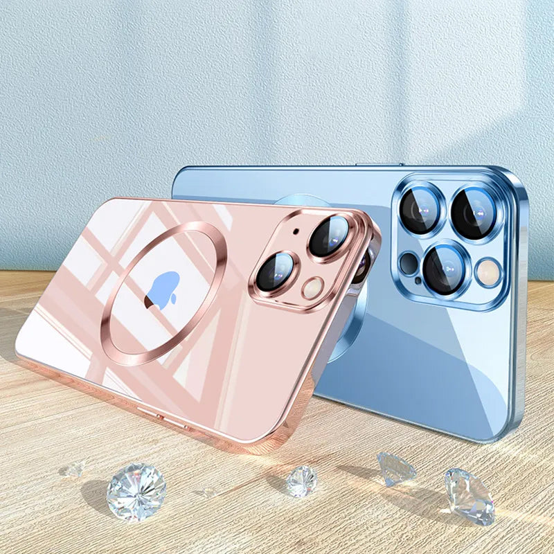 Electroplating Wireless Magnetic Charging All-Inclusive Lens iPhone Case