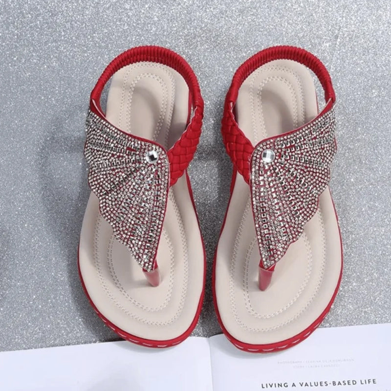 Crystal Rome Fashion Clip Toe Slippers