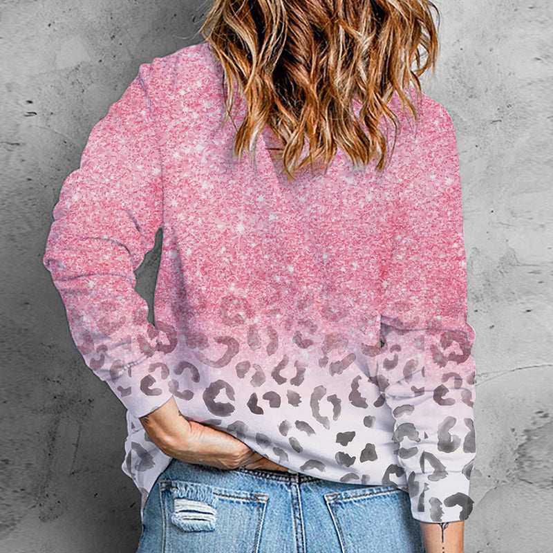 Ombre Cheetah Print Long Sleeve Top