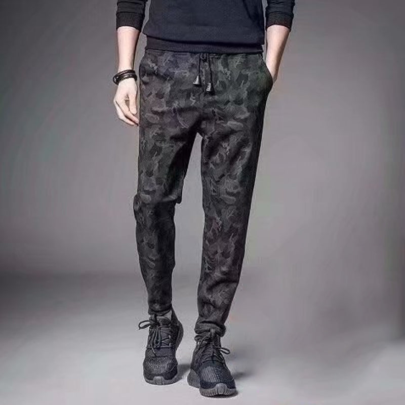 Winter Thickening Sports And Leisure Belted Pants