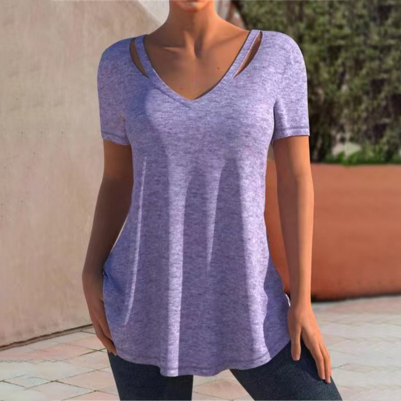 Casual Solid Color Short Sleeve T-Shirt