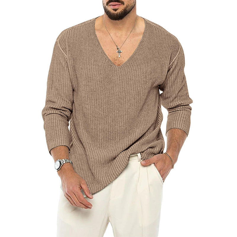 Men's V-neck Long-sleeve Sweater