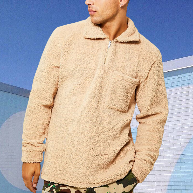 Mens Fuzzy Sherpa Pullover
