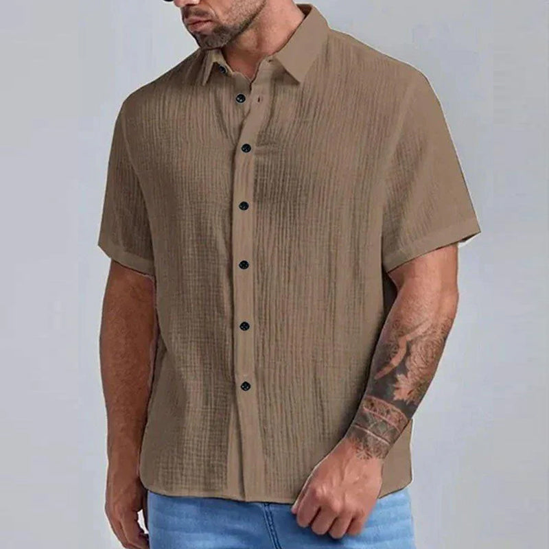 Men's Casual Solid Color Short Sleeve Shirt