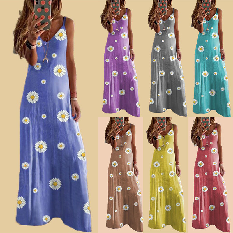 Daisy Print Slip Dress