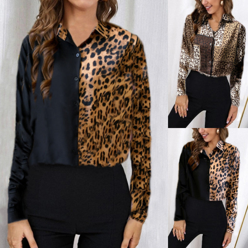Long Sleeve Leopard Print Shirt