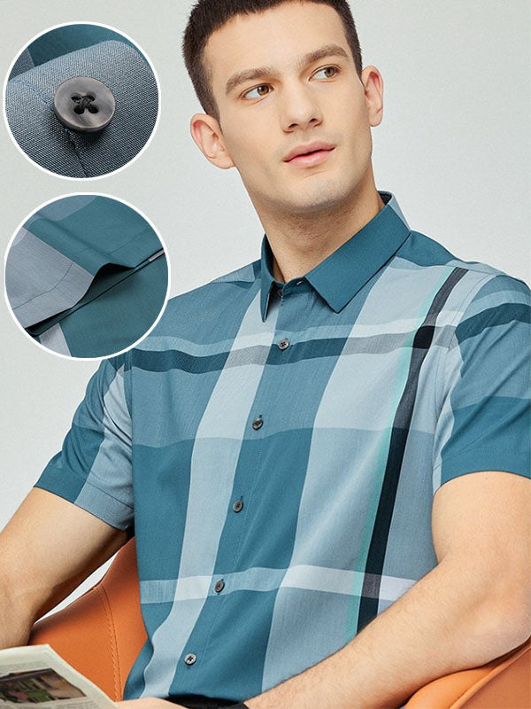 Contrast Check Short Sleeve Shirt