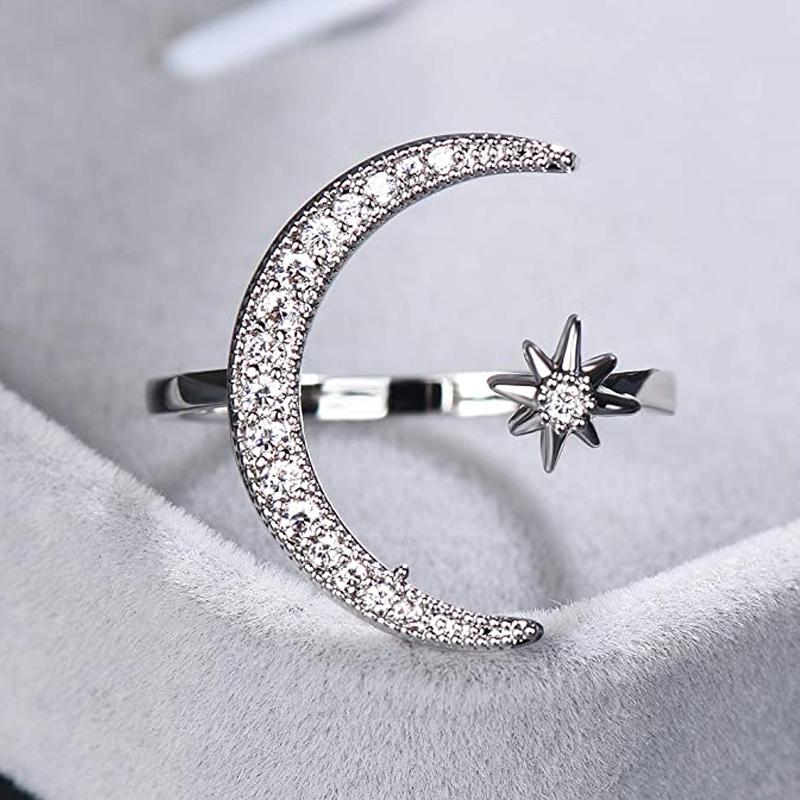 Moon & Star Ring