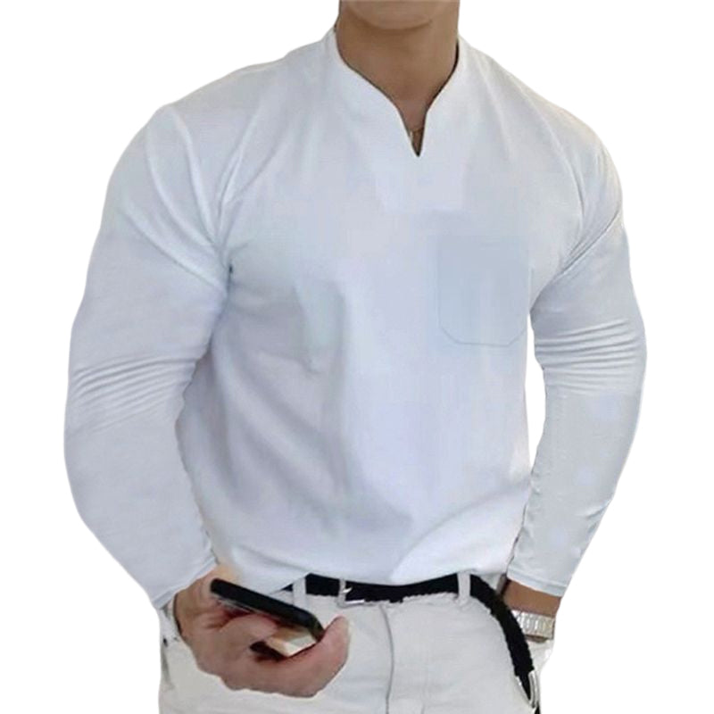 Athletic Long Sleeve V-Neck T-Shirt