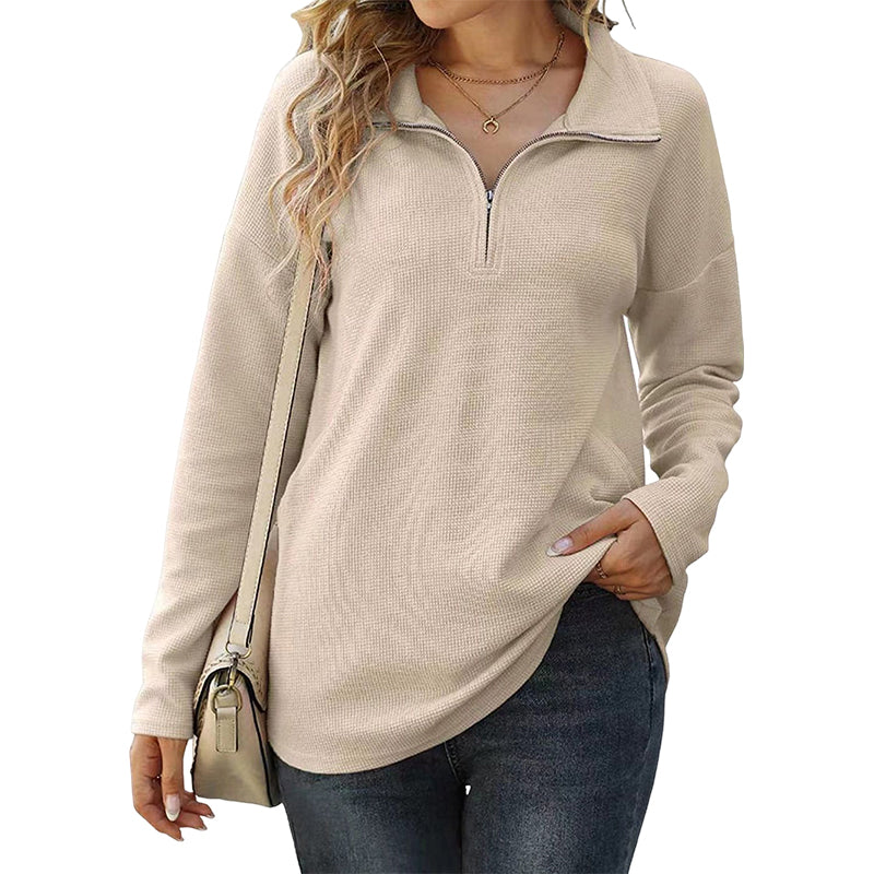 Women's 1/4 Zipper Lapel Collar Pullover