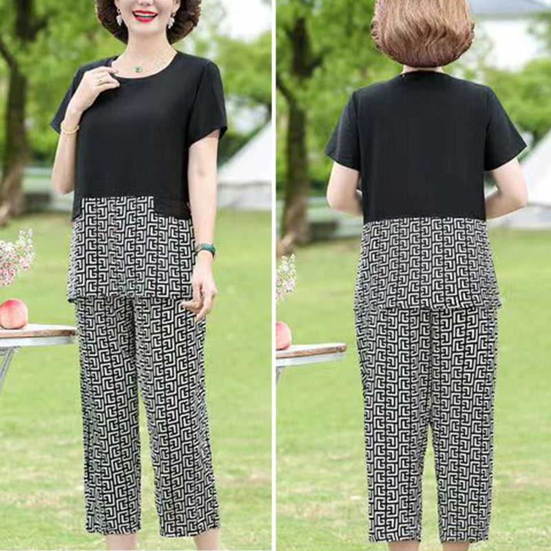 Summer New Casual Stitching Suit