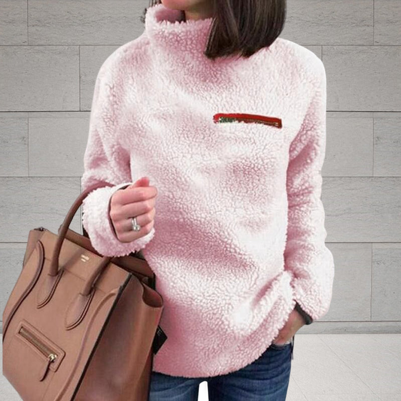 Zip Turtleneck Thermal Sweater