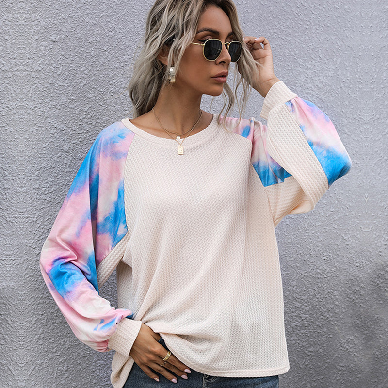 Tie-dye Crew Neck Panel T-shirt