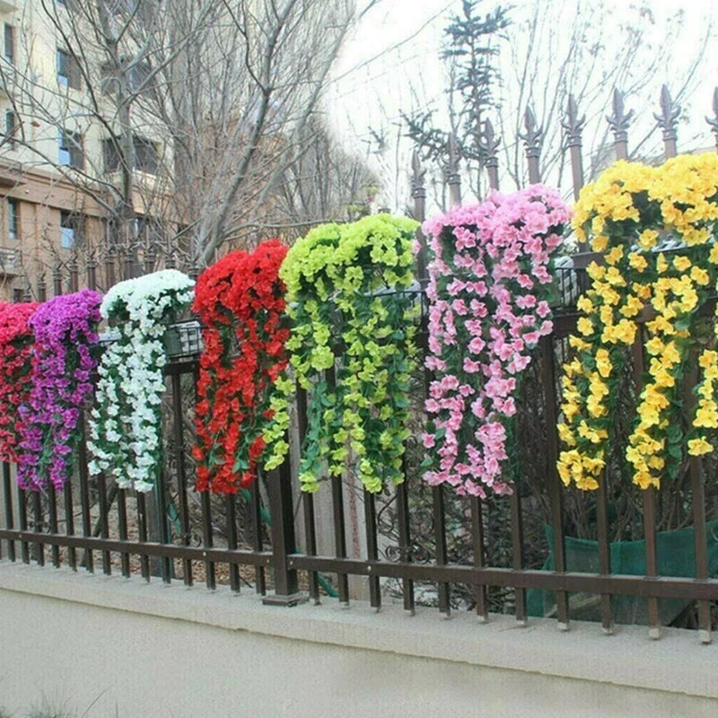 Simulated Violet Hanging Basket