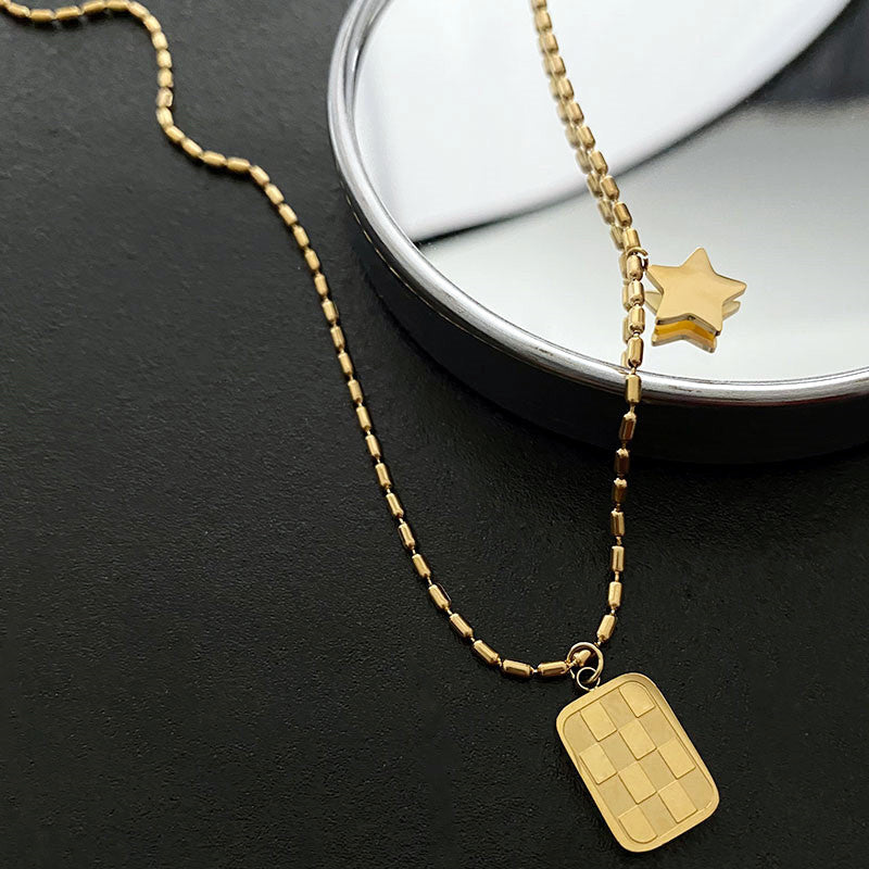 Checkerboard Shape Necklace
