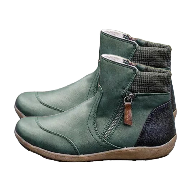 Women's waterproof zip-up boots