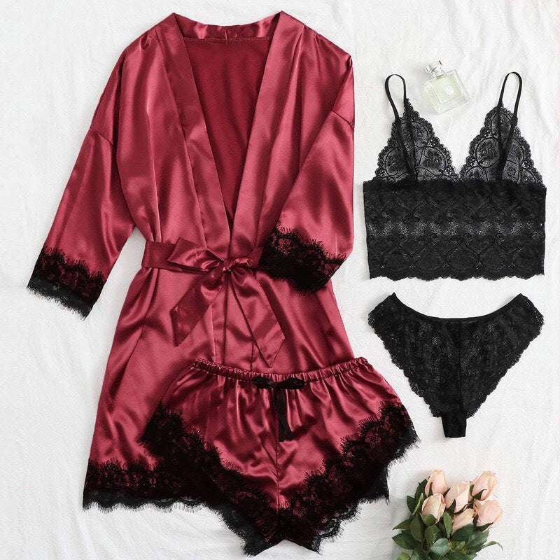 Women's Sleepwear 4PCS Pajama Set