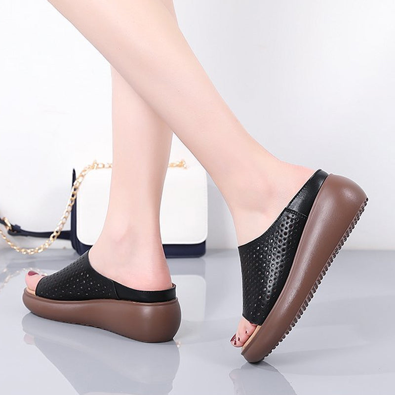 Cutout Platform Slippers