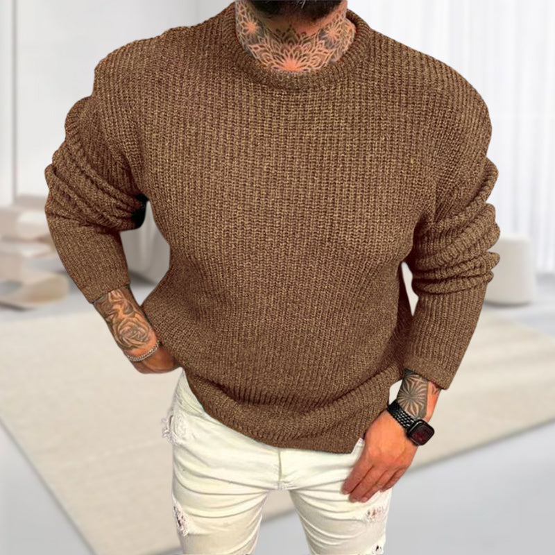 Solid Color Crew Neck Pullover