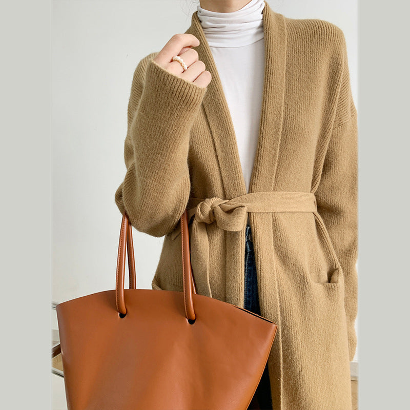 Slouchy Long Pure Wool Cardigan