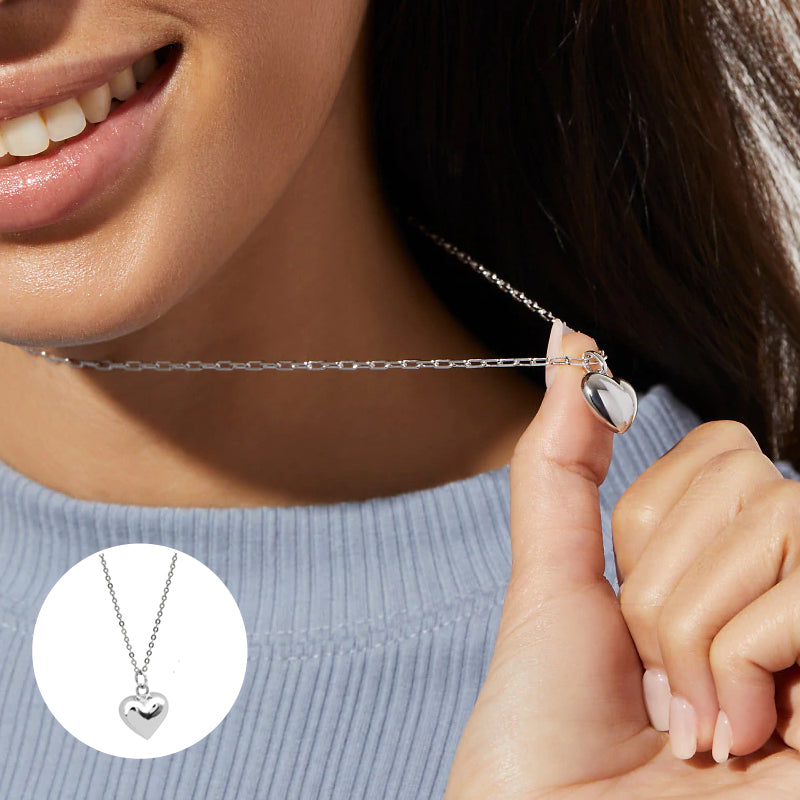 Simple Three-dimensional Heart Necklace