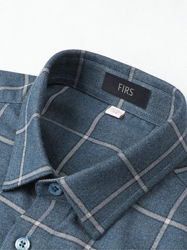Men's Business Casual Plaid Long Sleeve Shirt