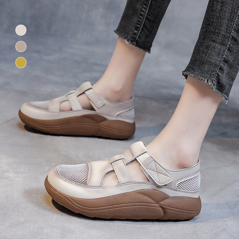 Hollow-out Casual Leather Sandals for Women