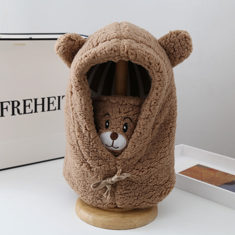 Warm Plush Bear Hat