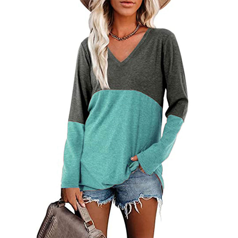 Contrast Panel Long Sleeve Top