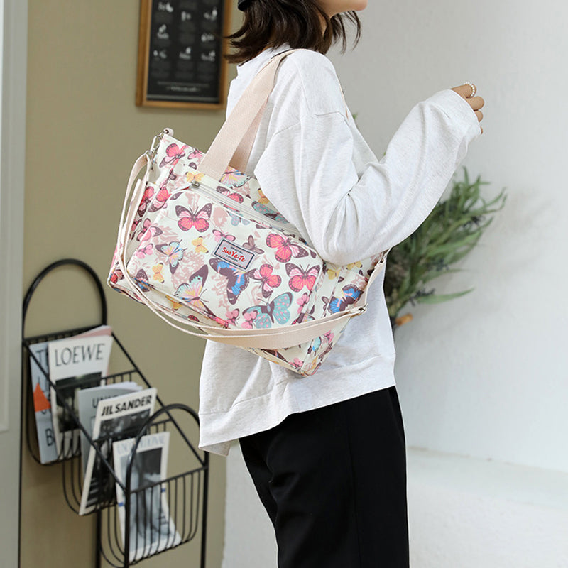 Large Capacity Floral Pattern Canvas Bag