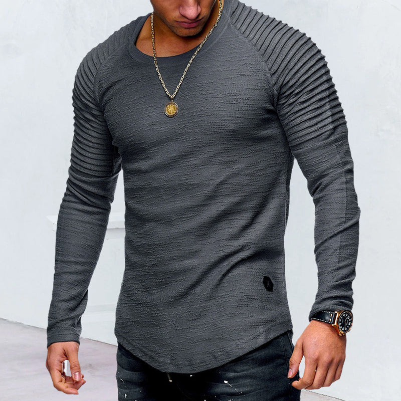 Men's Long Sleeve Crinkled T-Shirt
