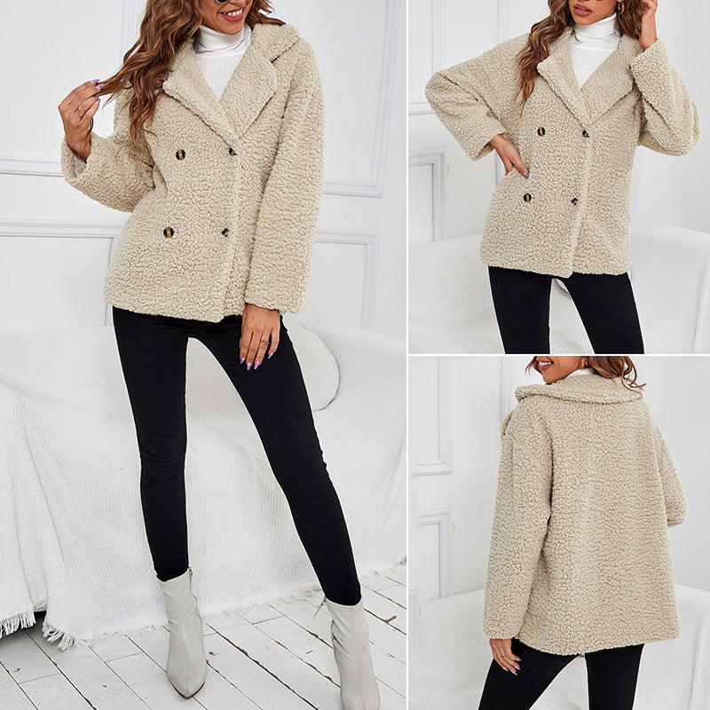 Lapel Loose Plush Jacket