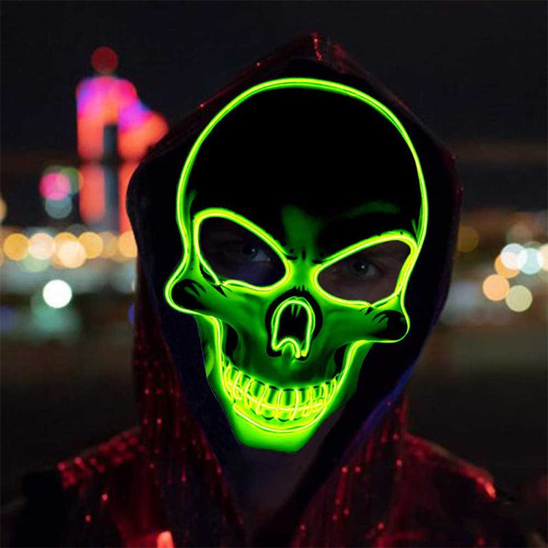 Halloween Mask LED Light Up Scary Skull Mask